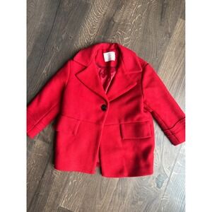 Zara Girls Red Soft Collection Coat Size 5 Outerwear Jacket